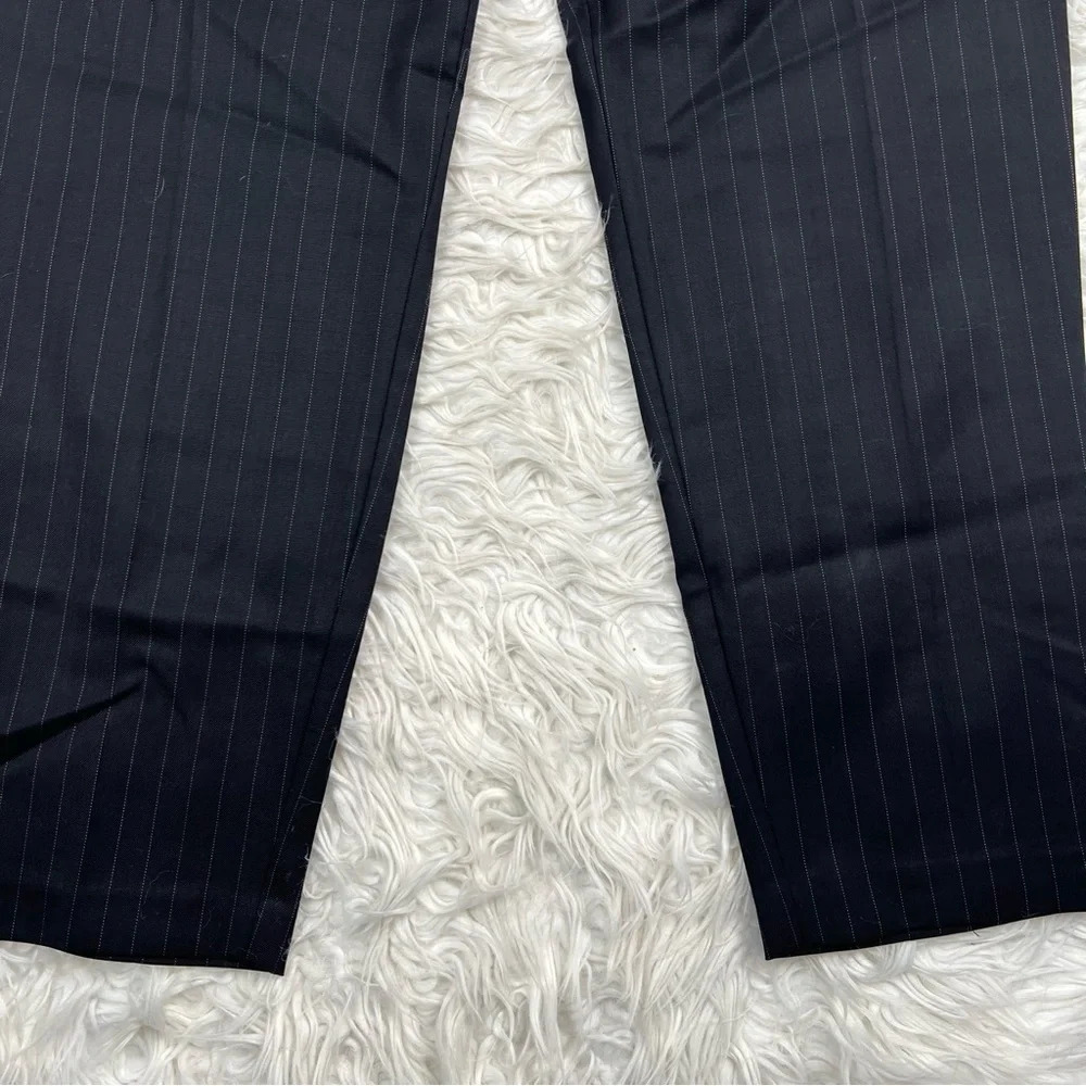 Nili Lotan Etienne Pleated Pinstripe Wool Pant Black Women’s Classic 2 - Picture 3 of 10